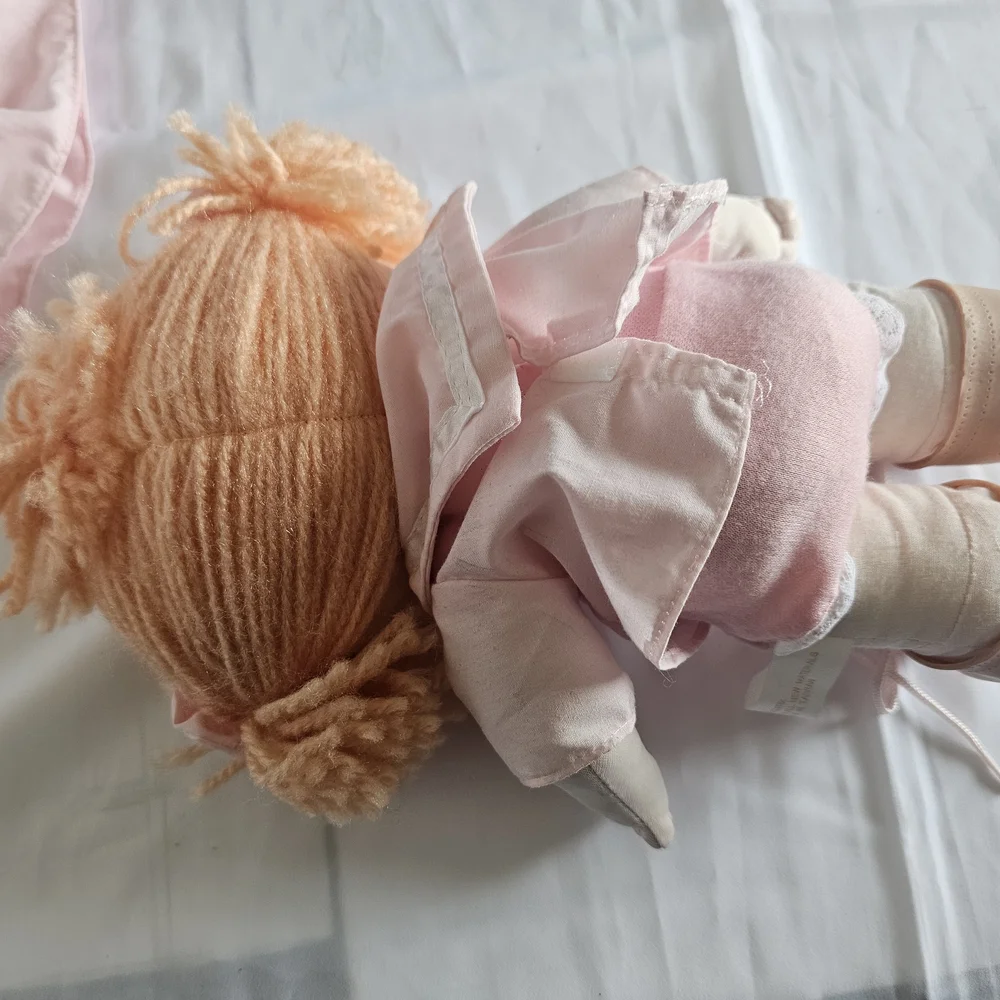 Vintage Plush Bumpkins ,Adorable Pink Doll with Dress